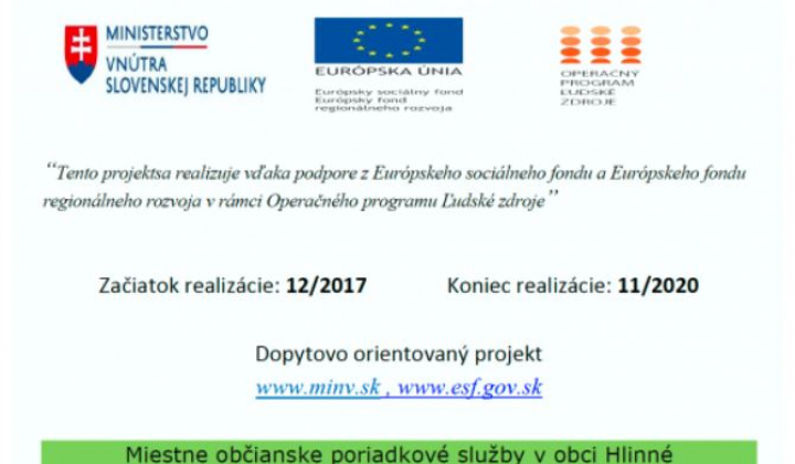 1. fotografia fotogalérie Projekty Európskej únie / Miestne občianske poriadkové služby v obci Hlinné - foto