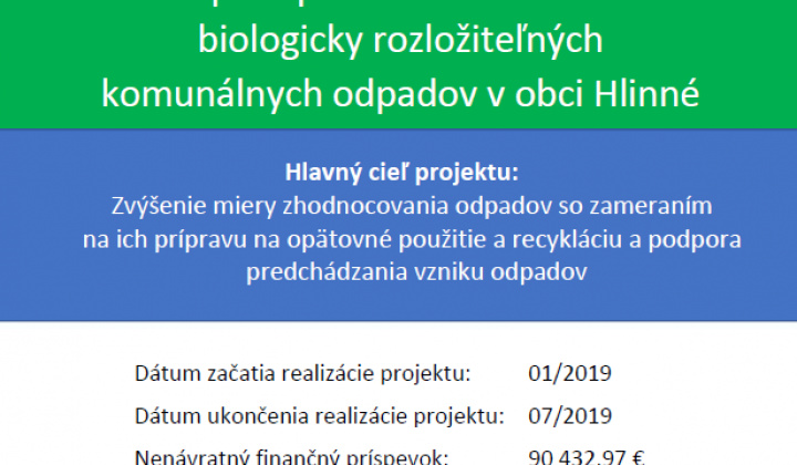 1. fotografia fotogalérie Projekty Európskej únie / Podpora predchádzania vzniku biologicky rozložiteľných komunálnych odpadov v obci Hlinné - foto