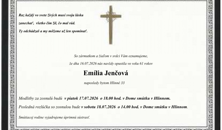 Fotka - Parte Emília Jenčová