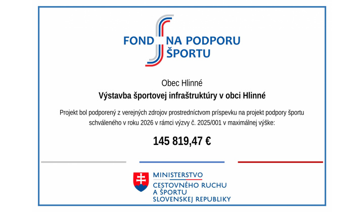 Fotka - Výstavba, rekonštrukcia a modernizácia športovej infraštruktúry v obciach do 3000 obyvateľov ''OBCE 2'' č.2025/001