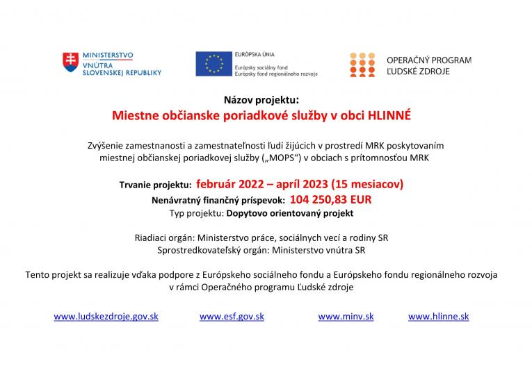 Fotka - Miestne občianske poriadkové služby v obci Hlinné