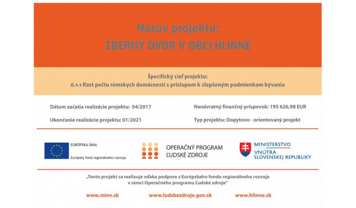 Fotka - Zberný dvor v obci Hlinné