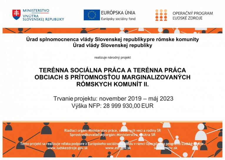 Fotka - Terénna sociálna práca a terénna práca obciach s prítomnosťou marginalizovaných rómskych komunít II